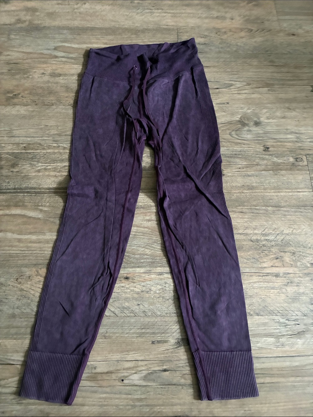 PINK Victoria Secret Active Deep Purple Seamless Ribbed Leggings